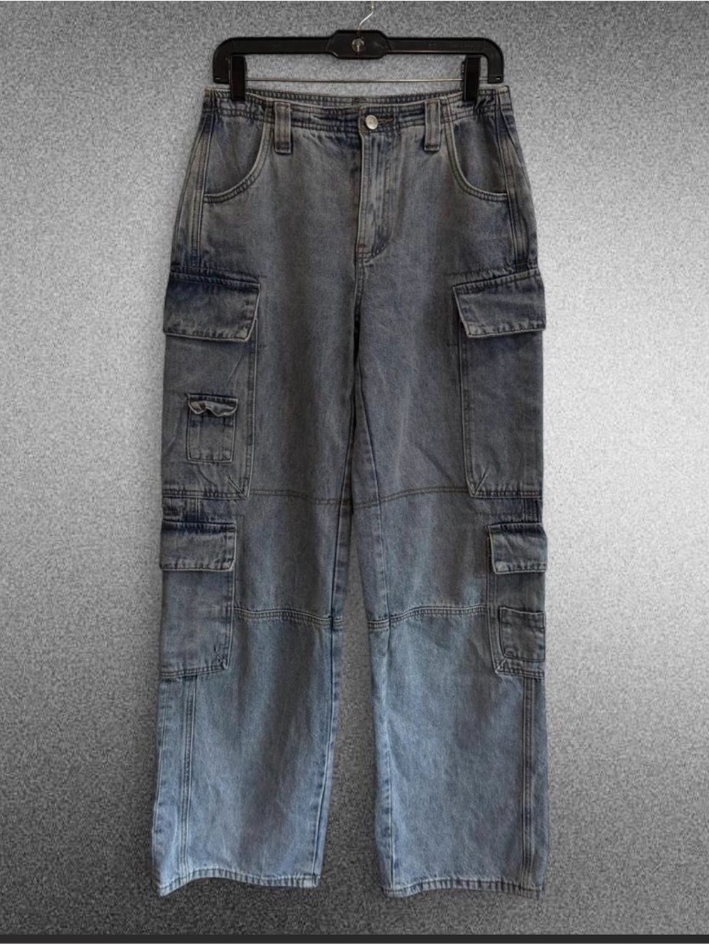 Walter Baker Tyree High-Waist Wide-Leg Denim Cargo Jeans
